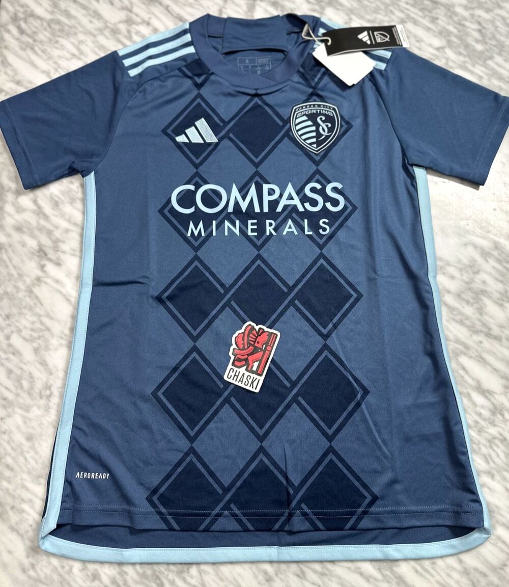 Adidas MLS Sporting Kansas City SC 2024 Soccer Jersey Women's Small futbol NEW